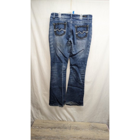 Red Rivet Blue Jeans Juniors Size 13 Dark Wash Stretch Bootcut - Picture 2 of 7